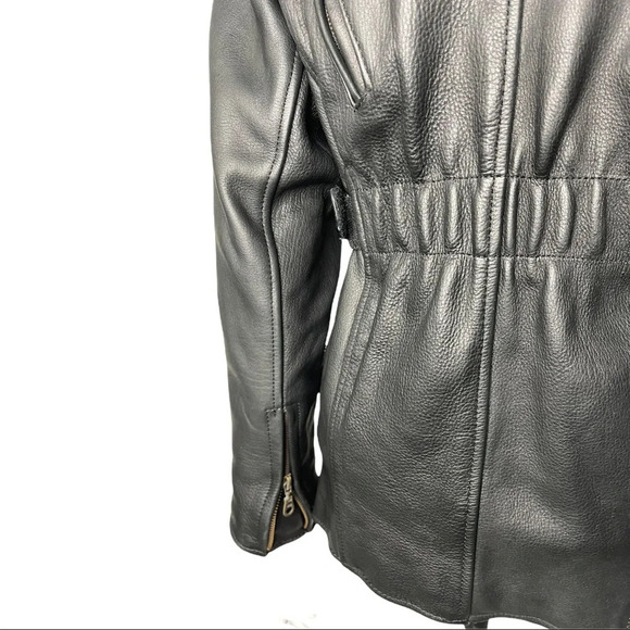 Boutique Of Leathers Leather Motorcycle Jacket Black Zip Out Lining Size Small - Picture 11 of 12